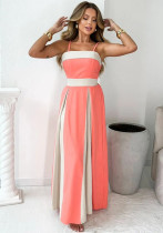 Women's Summer Elegant Fashion High Waist Contrast Strap Dress