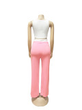 Women Sports Tank Top and Drawstring Wide-leg Pants Two-piece Set