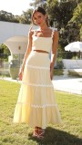Women's Summer Sexy Strap A-line Two Piece Skirt Set