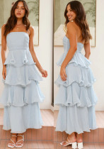 Women's Summer Sexy Fashion Low Back Strapless Cake Dress