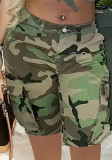 Women's Summer Loose Casual Camouflage Pockets Sports Shorts