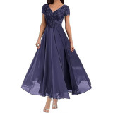 Plus Size Women V-neck Chiffon Formal Party evening dress（Processing time need 3-6 days）