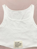 Women Sports Tank Top and Drawstring Wide-leg Pants Two-piece Set
