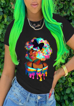 Women's Fashionable Print Round Neck Short Sleeve T-Shirts Women's Fashionable Print Round Neck Short Sleeve T-Shirts