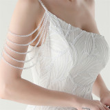 Women One Shoulder Beaded Sequin Embroidery Formal Party Prom Wedding Evening Dress