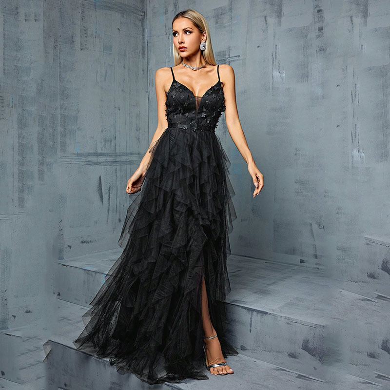 Women suspender mesh evening dress(Processing time need 3-6 days)