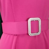 Bell Sleeve Square Neck High Waist Elegance Dress