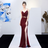 Women Party Sexy Fishtail Maxi Evening Dress