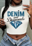 Women Street Print Crop Top T-Shirt
