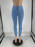 Women Summer Solid Stretchy Zipper Pants