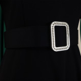 Bell Sleeve Square Neck High Waist Elegance Dress
