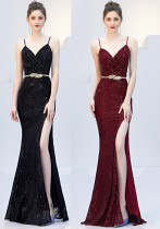 Women Party Sexy Fishtail Maxi Evening Dress