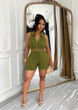 Women Casual Sleeveless Top and ShortsTwo Piece Set