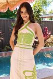 Women Summer Sexy Halter Neck Lace Maxi Dress