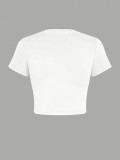 Women Street Print Crop Top T-Shirt