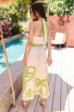 Women Summer Sexy Halter Neck Lace Maxi Dress