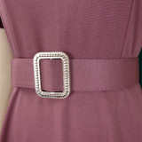 Bell Sleeve Square Neck High Waist Elegance Dress