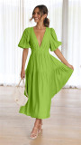 Women Casual Trendy Summer V Neck Dress