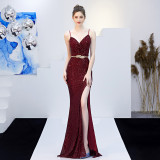Women Party Sexy Fishtail Maxi Evening Dress