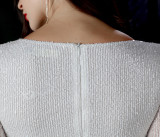 Women Formal Party Elegant Long Sleeve Sequin Fishtail Evening Dress