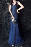 Women Formal Party Elegant Fishtail Sequined Evening Dress