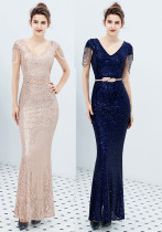Women Formal Party Elegant Sequin Evening Dress