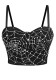Women Strapless Corset Spider Web Beaded Strap Fitted Fishbone Corset
