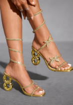 Women Sexy Rhinestone Butterfly High-heeled Sandals