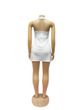 Summer Fashion Chic Strapless Halter Neck Low Back Short Dress
