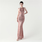 Sequin Mesh Slim Sexy Mermaid Evening Dress Dinner Party Gown