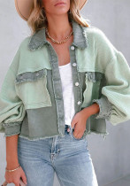 Autumn Winter Waffle Patchwork Casual Fashion Jacket Autumn Winter Waffle Patchwork Casual Fashion Jacket