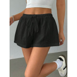Summer Drawstring Solid Color Shorts Women’s Casual Wear