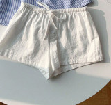 Summer Drawstring Solid Color Shorts Women’s Casual Wear