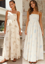 Summer Fashion Print Backless Hollow Strap Dress Summer Fashion Print Backless Hollow Strap Dress