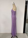 Women's Fashionable Sexy Strap Sequin Long Dress
