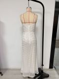 Women's Fashionable Sexy Strap Sequin Long Dress