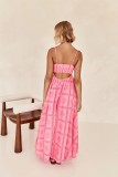 Summer Fashion Print Backless Hollow Strap Dress