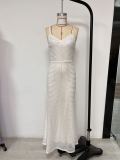 Women's Fashionable Sexy Strap Sequin Long Dress