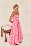Summer Fashion Print Backless Hollow Strap Dress
