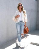 Autumn Winter Waffle Patchwork Casual Fashion Jacket