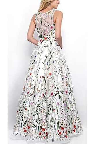 Women wedding dress embroidered chiffon color sexy evening dress（Processing time need 3-6 days）