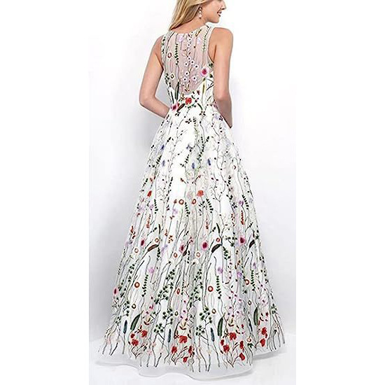 Women wedding dress embroidered chiffon color sexy evening dress(Processing time need 3-6 days)