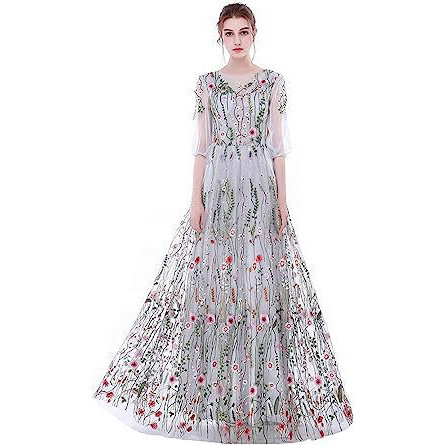 Women wedding dress embroidered chiffon color sexy evening dress(Processing time need 3-6 days)