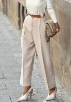 Women Summer Solid Straight Pants