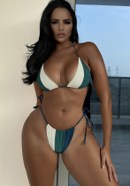 Women color matching lace sexy bikini Two Pieces Swimwears