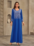 Women Round Neck Beaded Maxi Dress