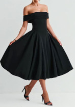 Women Spring Elegant Strapless Off Shoulder Dress
