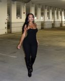 Women summer sexy Solid suspender Backless Strapless Jumpsuit