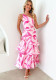 Women Summer One-shoulder strap print dress
