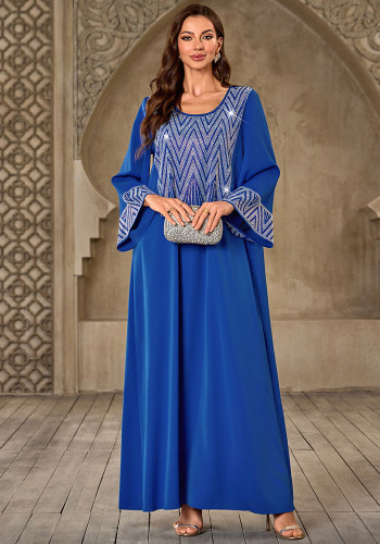 Women Round Neck Beaded Maxi Dress